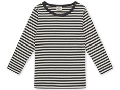 Mads Nørgaard Tobinino t-shirt black/vanilla ice striped